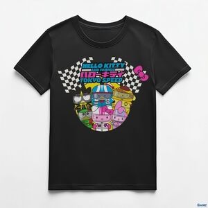 Hello Kitty And Friends Tokyo Speed Graphic Tee Womens LG Badtz-Maru My Melody